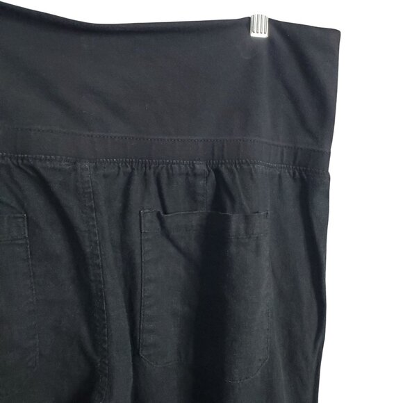 Old Navy Size LP Large Petite Pants Linen Blend Wide Leg Flowy High Roll Waist - Picture 6 of 11